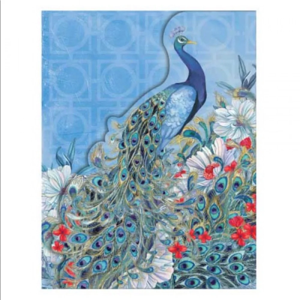 Pictura Peacock Purse Embossed Notepad with Pen